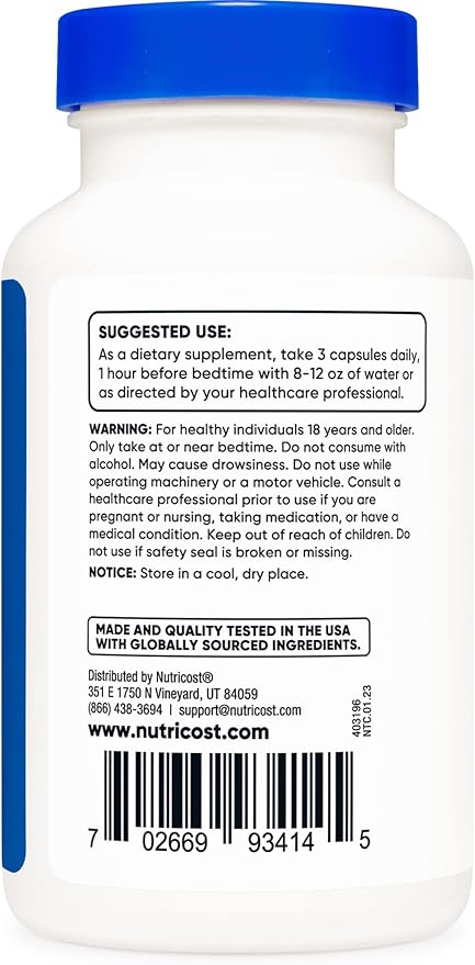 Nutricost Sleep Aid Complex (1330mg Serving) (90 Caps) (2 Pack)