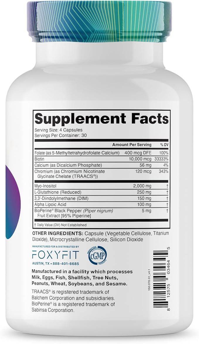Essential Balance Hormonal Support and Vitamin Supplement for Women by Foxy Fit – Antioxidant, Healthy Skin & Hair for Daily Use* (30 Servings)