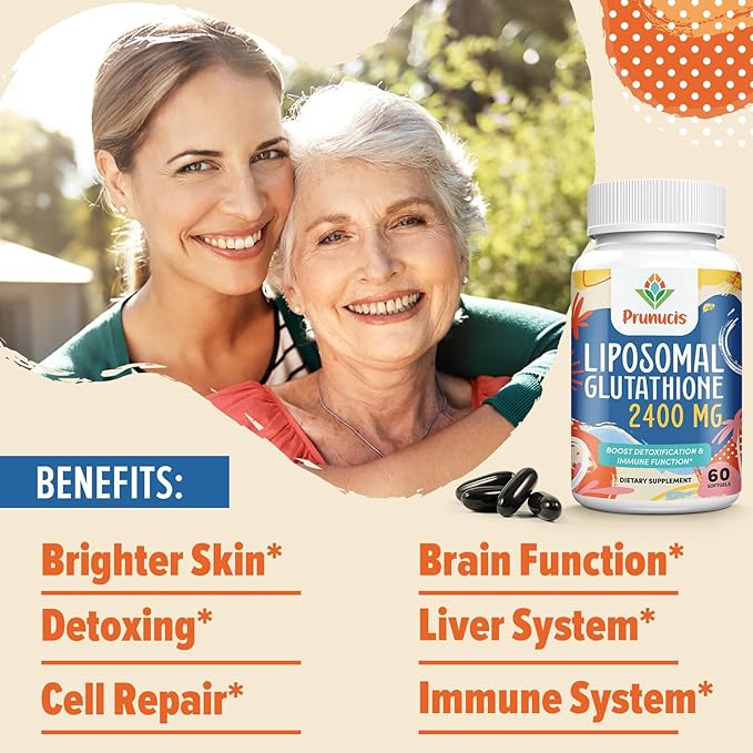 2400MG Liposomal Glutathione, Reduced L-Glutathione, Glutathione 120 Softgels