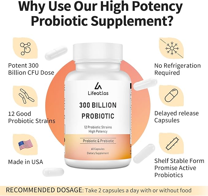 300 Billion CFU Probiotics 12 Probiotic 120 Capsules