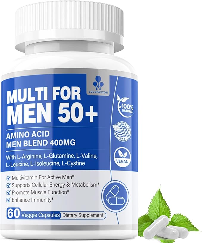 Multivitamin for Men 50 Plus, Mens 23 Essential 6 Aminos 400mg for 60 Cts