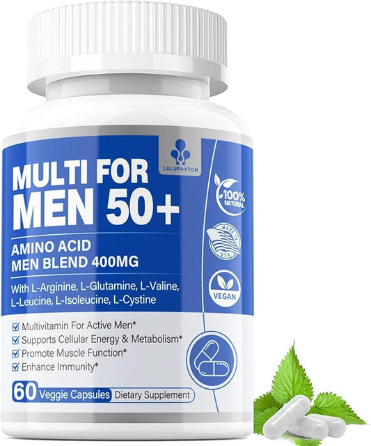 Multivitamin for Men 50 Plus, Mens 23 Essential 6 Aminos 400mg for 60 Cts