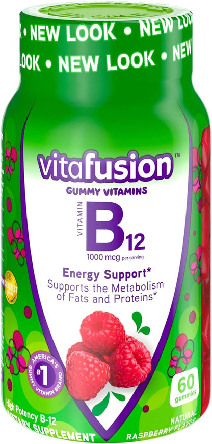 Vitafusion B12 Gummy Vitamins, Delicious Raspberry 60ct (30 (30 Day