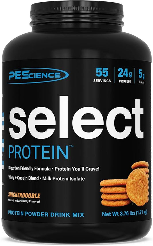 PEScience Select Low Carb Protein Powder, Snickerdoodle, 55 Serving, Keto Friendly and Gluten Free