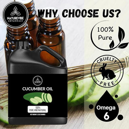 Naturevibe Botanicals Cucumber Seed Oil 32 Ounces 100% Pure