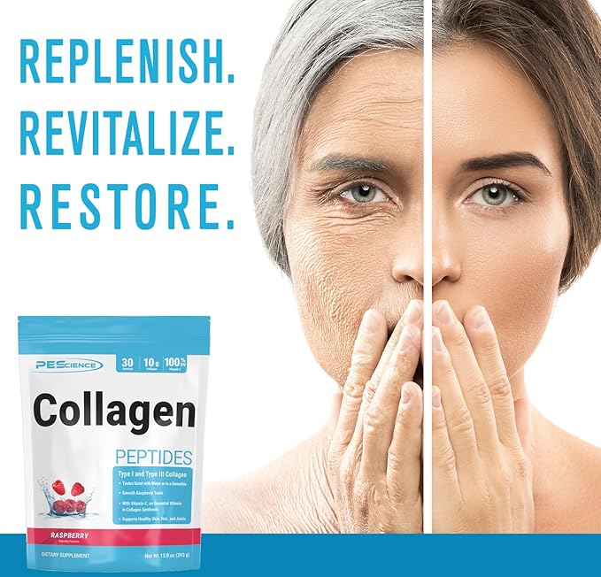 PEScience Collagen Peptides Powder, Hydrolyzed Collagen 30 Servings,