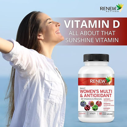 Renew Actives Women's Multi-Vitamin & Antioxidant: 20 Vitamins 60 Capsules