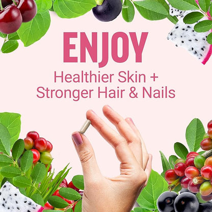 Force Factor Collagen Boosting Superfoods, Vegan Collagen Booster with Hyaluronic Acid, Biotin, Bamboo, Amino Acids & Vitamins for Hair, Skin, and Nails, Strengthener and Skin Supplement, 60 Capsules