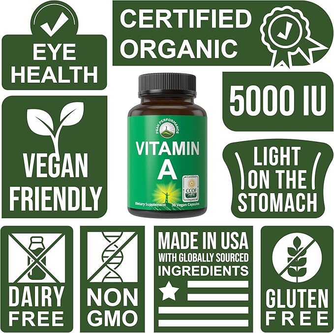 Peak Performance Certified Organic Vitamin A 5000 IU