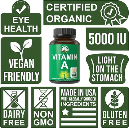 Peak Performance Certified Organic Vitamin A 5000 IU