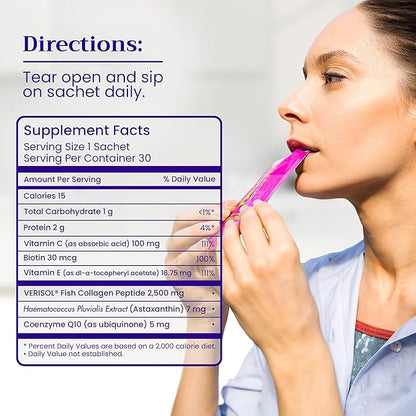 BeMe Liquid Collagen Drink, Be Radiant (Berry) 30 Sachets