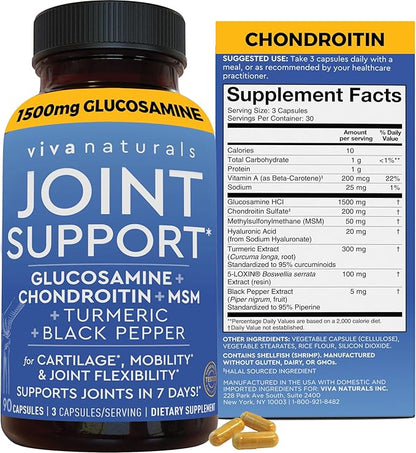Glucosamine Chondroitin MSM Joint Support Supplement, 90 Capsules