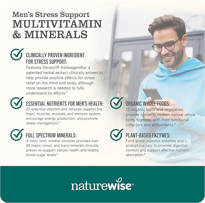 NatureWise Multivitamin for Men + Stress 60 Capsules[1-Month Capsules[1-Month Supply]