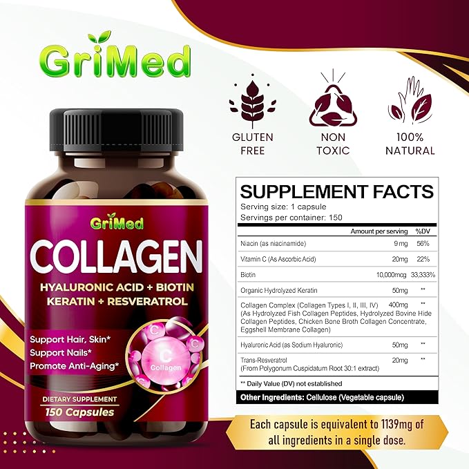 Organic Collagen 6,419 mg with Hyaluronic (90 Count 1))