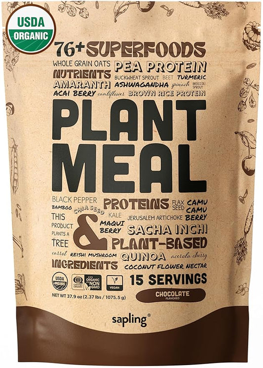 Plant Meal Replacement Shake 25g of 76+ Organic 15 Servings