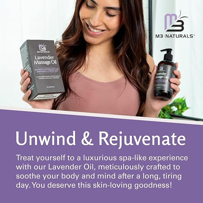 Lavender Massage Oil with Collagen and M3 Naturals