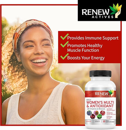 Renew Actives Women's Multi-Vitamin & Antioxidant: 20 Vitamins 60 Capsules