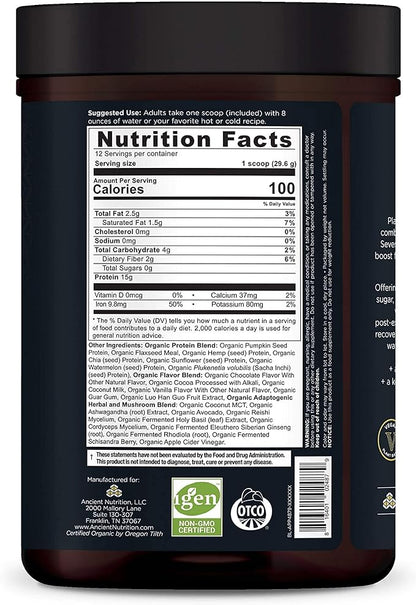Ancient Nutrition Plant Based Protein Powder, 15g Protein 12 Serving