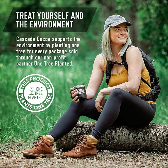 Cascade Cocoa - Nootropic Coffee Alternative | Caffeinated Hot Chocolate | Sustained Energy & Focus Without The Mid-Day Crash | 150mg Natural Caffeine | Lion's Mane + MCT OIL + L-Theanine + B Vitamins + More | One Tree Planted For Every Package Sold