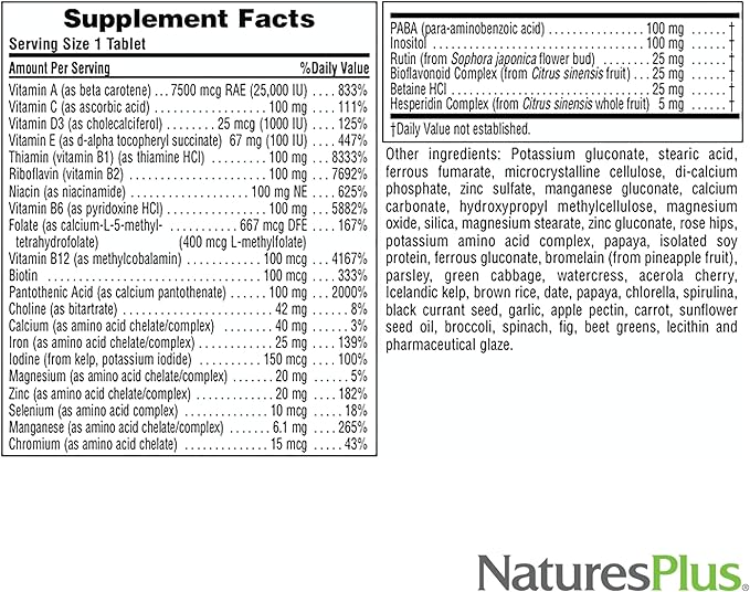 NaturesPlus Ultra II Multivitamin, Sustained Release 30 Vegetarian 30 Servings