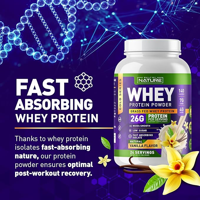 Whey Protein Powder 100% Pure 26g Protein, 24 Servings