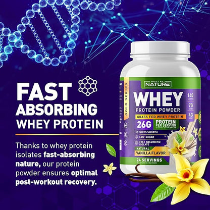 Whey Protein Powder 100% Pure 26g Protein, 24 Servings