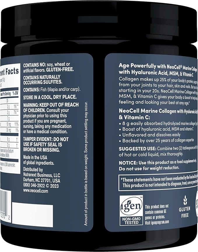 Neocell Marine Collagen with Hyaluronic Acid, 7 oz, 1 Canister