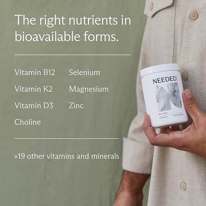Needed. Men's Multivitamin 2,000IUs of D3, Immune, B12, Selenium