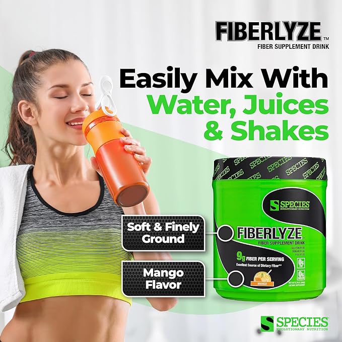Species Nutrition Fiberlyze Fiber Supplement, Psyllium 30 Servings)