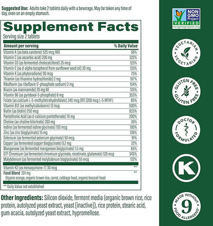 MegaFood Men's 40+ Advanced Multivitamin for Men - Dr-Formulated - Choline, Vitamin B, Vitamin C, Vitamin D, Zinc & Real Food - Brain Health, Immune Support - Vegetarian - 60 Tabs (30 Servings)