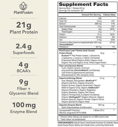 PlantFusion Complete Lean Plant Based Protein Powder 1.85 lb