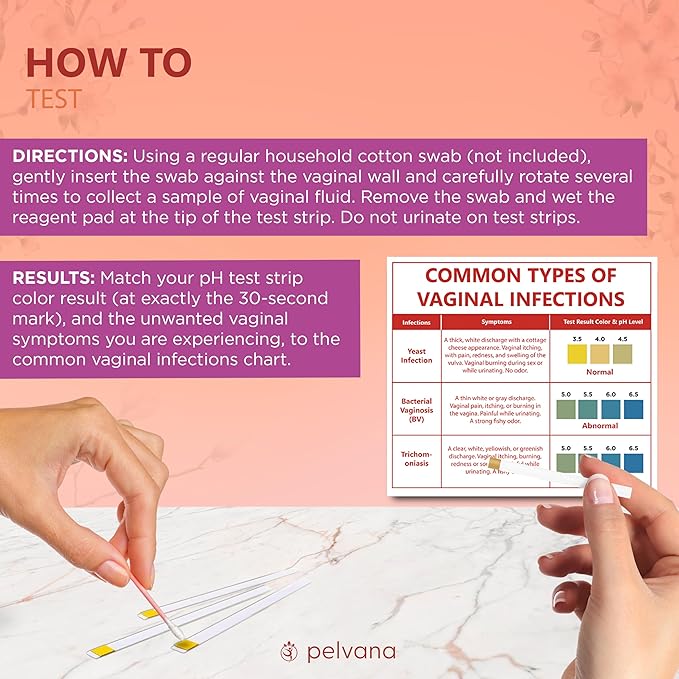 Pelvana Vaginal pH Balance Test Strips 100 Tests