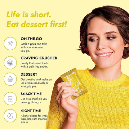 321glo Collagen Protein Brownie | Gluten Free, Low Sugar | Keto Snack for Women, Men, & Kids | 16g Protein, 6g Collagen | 12 Pack (12 Pack, Lemon Zest)