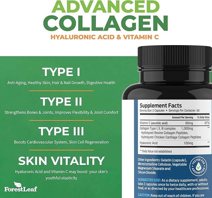 ForestLeaf Multi Collagen Pills with Hyaluronic 240