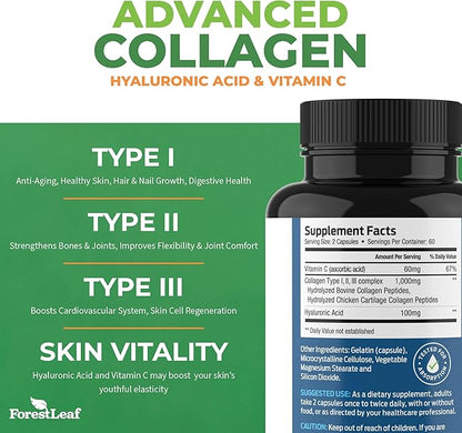 ForestLeaf Multi Collagen Pills with Hyaluronic 240