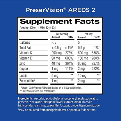 PreserVision AREDS 2 Eye Vitamin & 60 Minigels