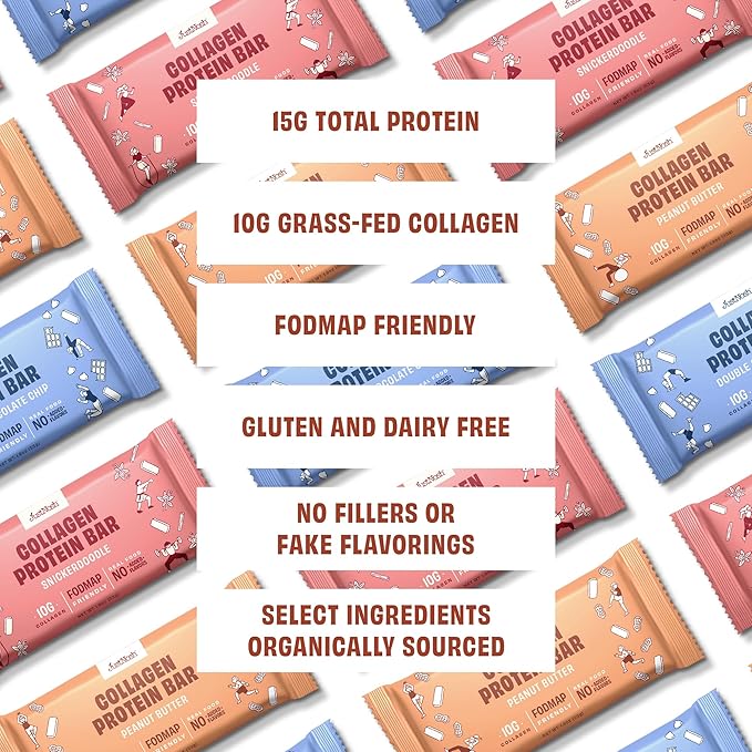JustNosh Collagen Protein Bars, 10g Collagen, 15g Protein, Gluten Free, Dairy Free, FODMAP Friendly, Seed Oil Free Certified, Clean Ingredients | Variety Pack (12 Pack)