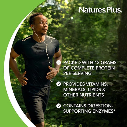 NaturesPlus Source of Life Energy Shake - 5 lbs, Vegetarian Drink Mix - Granola Flavor - Multivitamin, Mineral & Protein Powder - Whole Food Meal Replacement - Non-GMO, Gluten-Free - 58 Servings