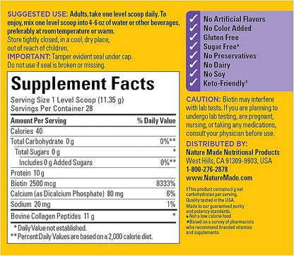 Nature Made Collagen Peptides Powder Type 1 and 3, Joint 11.2 oz, 28 Day