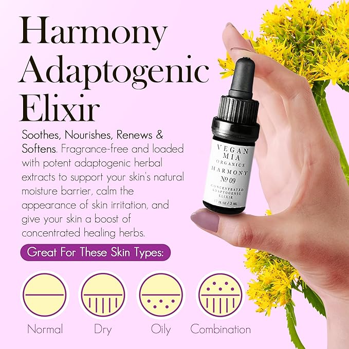 USDA Organic Concentrated Elixirs Mini Discovery Kit Skincare Face Oil: Clarity Brightening & Balancing, Strength Antioxidant & Superfood, & Harmony Adaptogen - Mini Variety Pack of 3