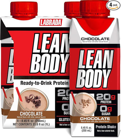 Labrada Lean Body Ready-to-Drink Chocolate Shake, 20g Protein, 0 Sugar, 22 Vitamins 4)