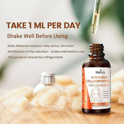 Liquid Collagen for Women, Collagen Peptides 4-in-1 for 25000 MCG 2 fl