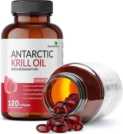 Futurebiotics Antarctic Krill Oil 1000mg Omega-3s EPA, 120 Softgels (60 Servings)