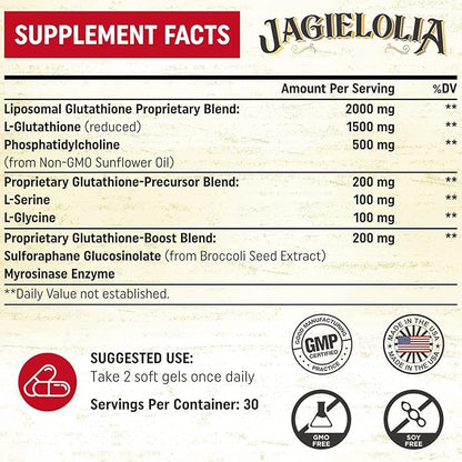 Liposomal Glutathione 2000 mg with L-Serine, 600 Softgels