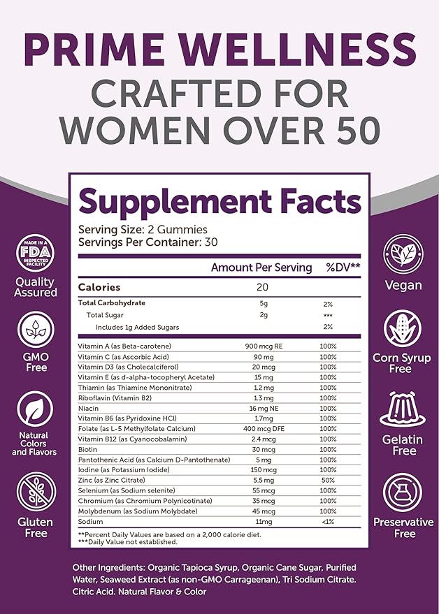 Lunakai 50 Plus Women's Multivitamin Gummies 60 ct