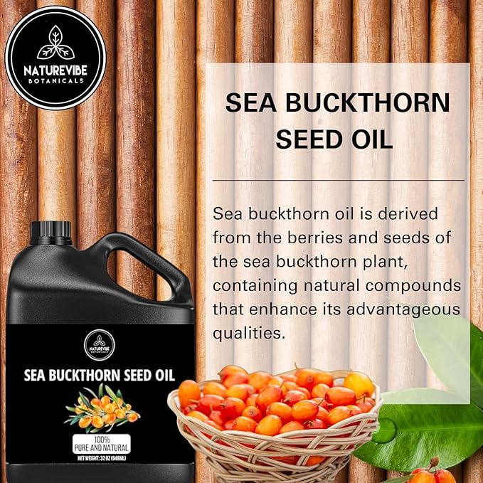 Naturevibe Botanicals Sea Buckthorn Oil 32 Ounces 100% Pure