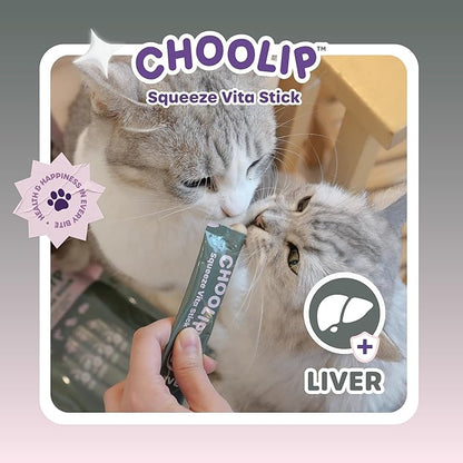 Squeeze Vita Stick Lickable Treats for Dogs & Cats. 49 Liver support sticks with essential multivitamins. Soft and tasty paste for all life stages, supporting liver health