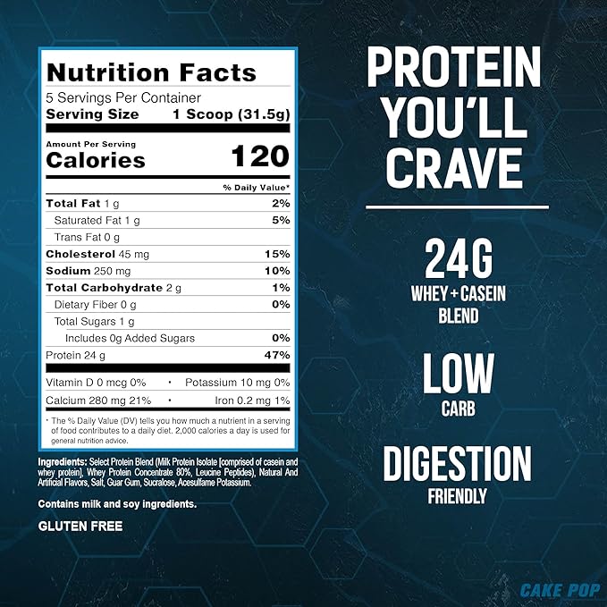 PEScience Select Low Carb Protein Powder, Cake Pop, 5 Serving, Keto Friendly and Gluten Free