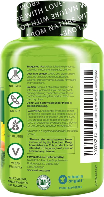 NATURELO One Daily Multivitamin for Women 60 Capsules 2 Month