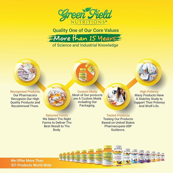 Greenfield Nutritions - Halal Collagen Peptides 1500 mg 300 mg 90 Capsules